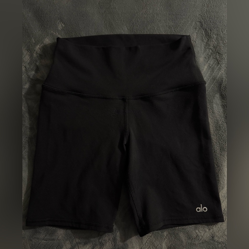 ALO Yoga Black Bike Shorts High-Rise Performance